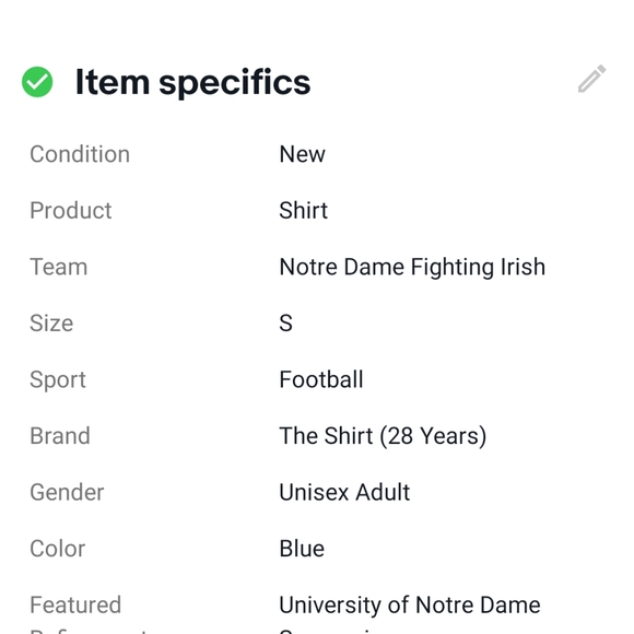 Notre Dame Fighting Irish Football Fan T-shirt - Picture 6 of 6